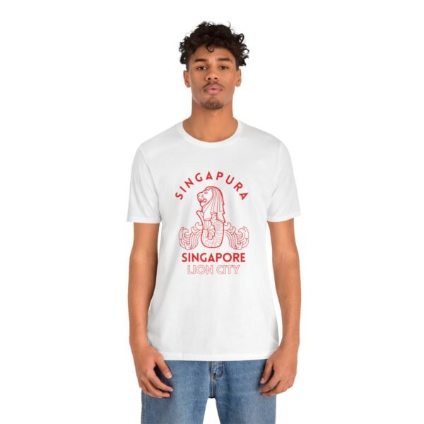 Singapura Lion Unisex Jersey Short Sleeve Tee - Image 12