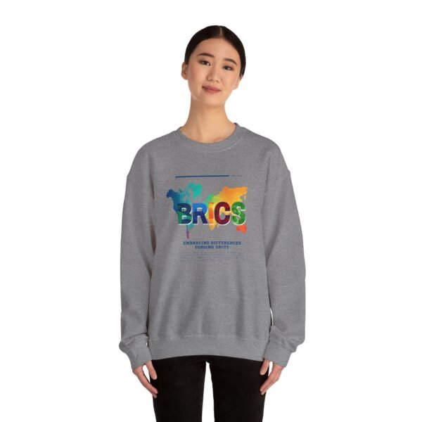 BRICS Brazil Russia India China South Africa Unisex Heavy Blend™ Crewneck Sweatshirt - Image 49