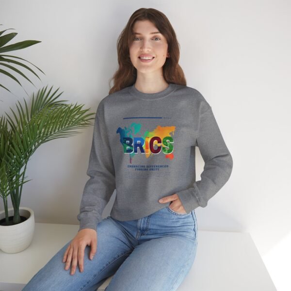 BRICS Brazil Russia India China South Africa Unisex Heavy Blend™ Crewneck Sweatshirt - Image 55