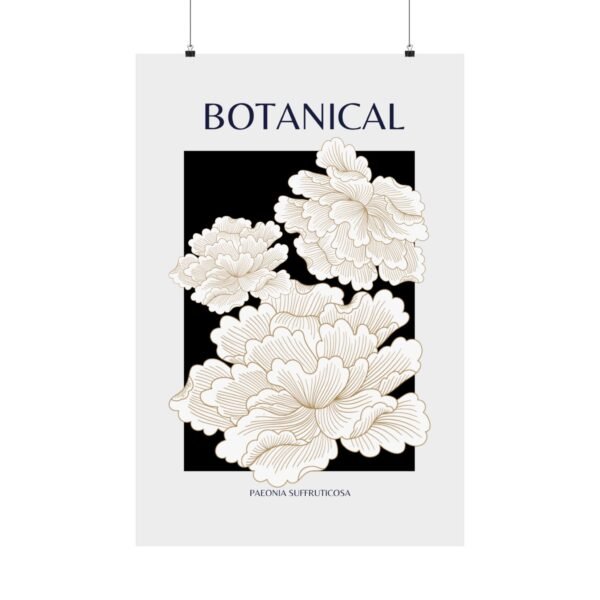 Botanical Paeonia suffruticosa Matte Vertical Posters - Image 2