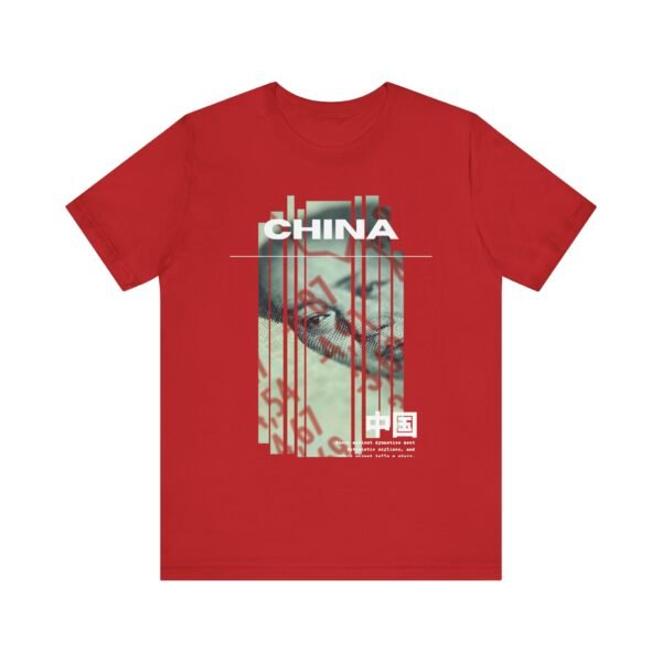 China Graphic Unisex Jersey Tee, Unique Casual Wear, Streetwear Shirt, Travel Gift, Trendy Graphic T-shirt - Image 6