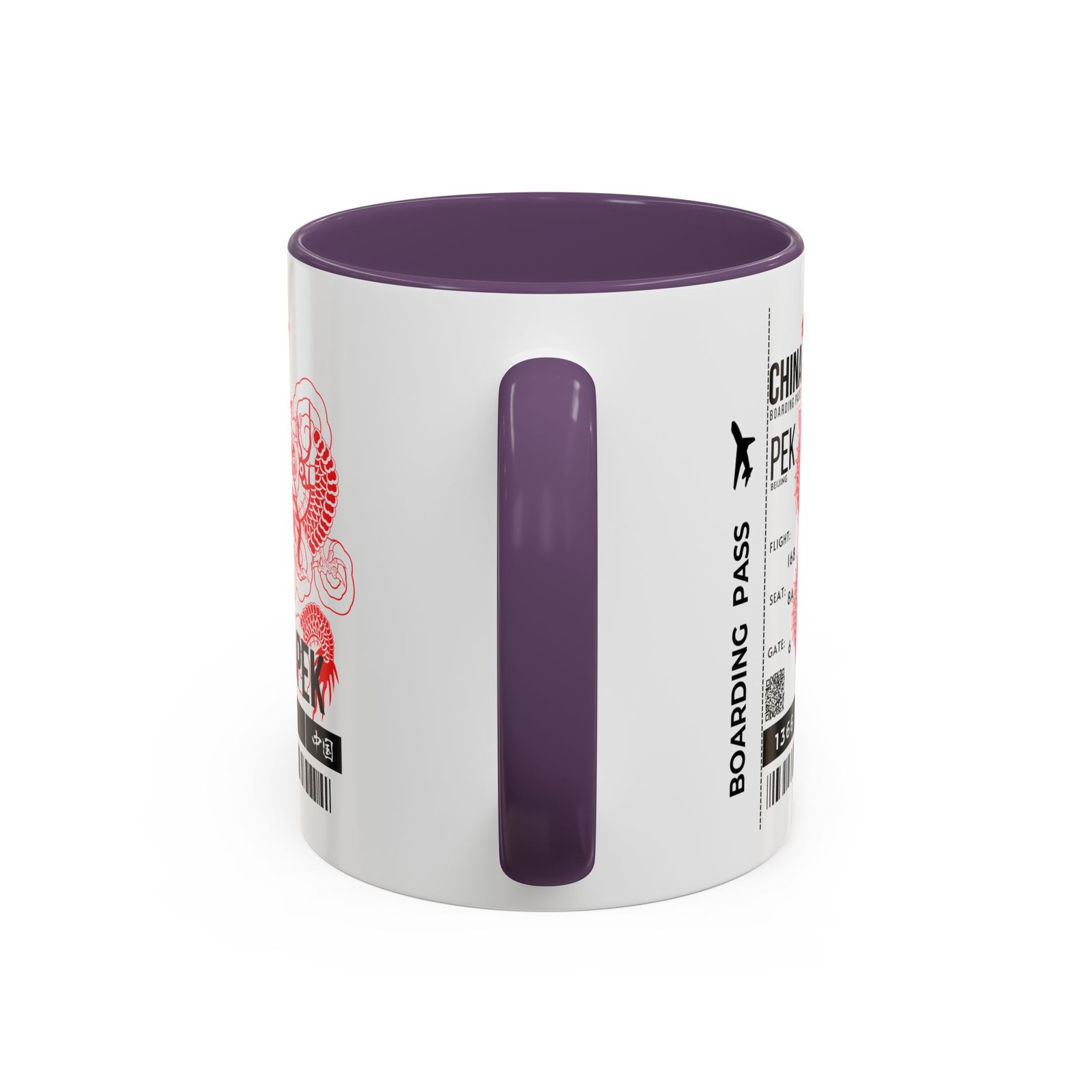 PEK China Boarding Pass Coffee Mug — Red Dragon Accent Travel Mug (11/15oz) - Image 36