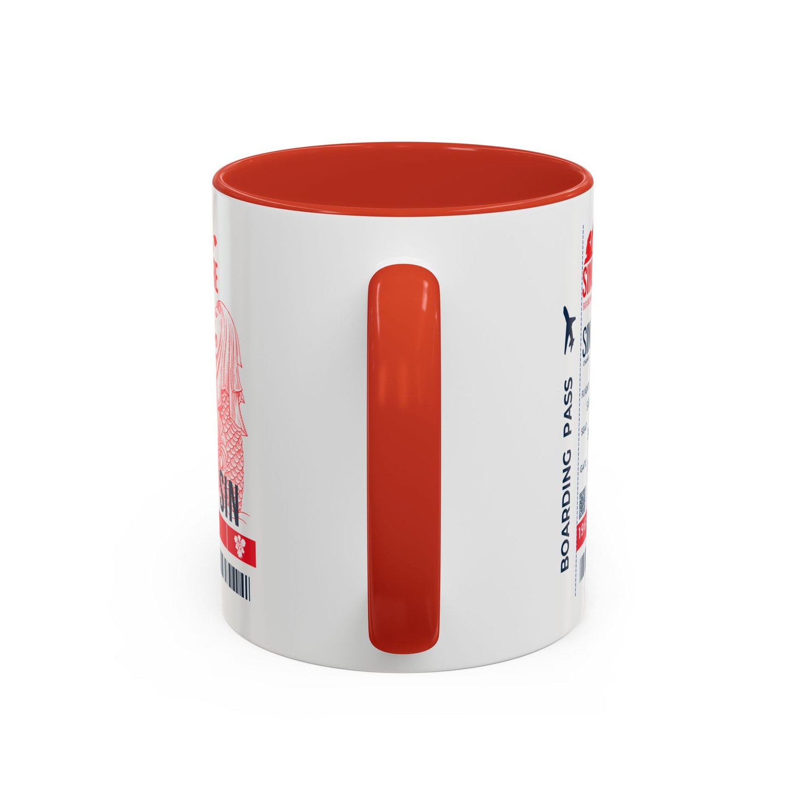 Singapore Boarding Pass Accent Coffee Mug — Travel Souvenir 11/15oz - Image 4
