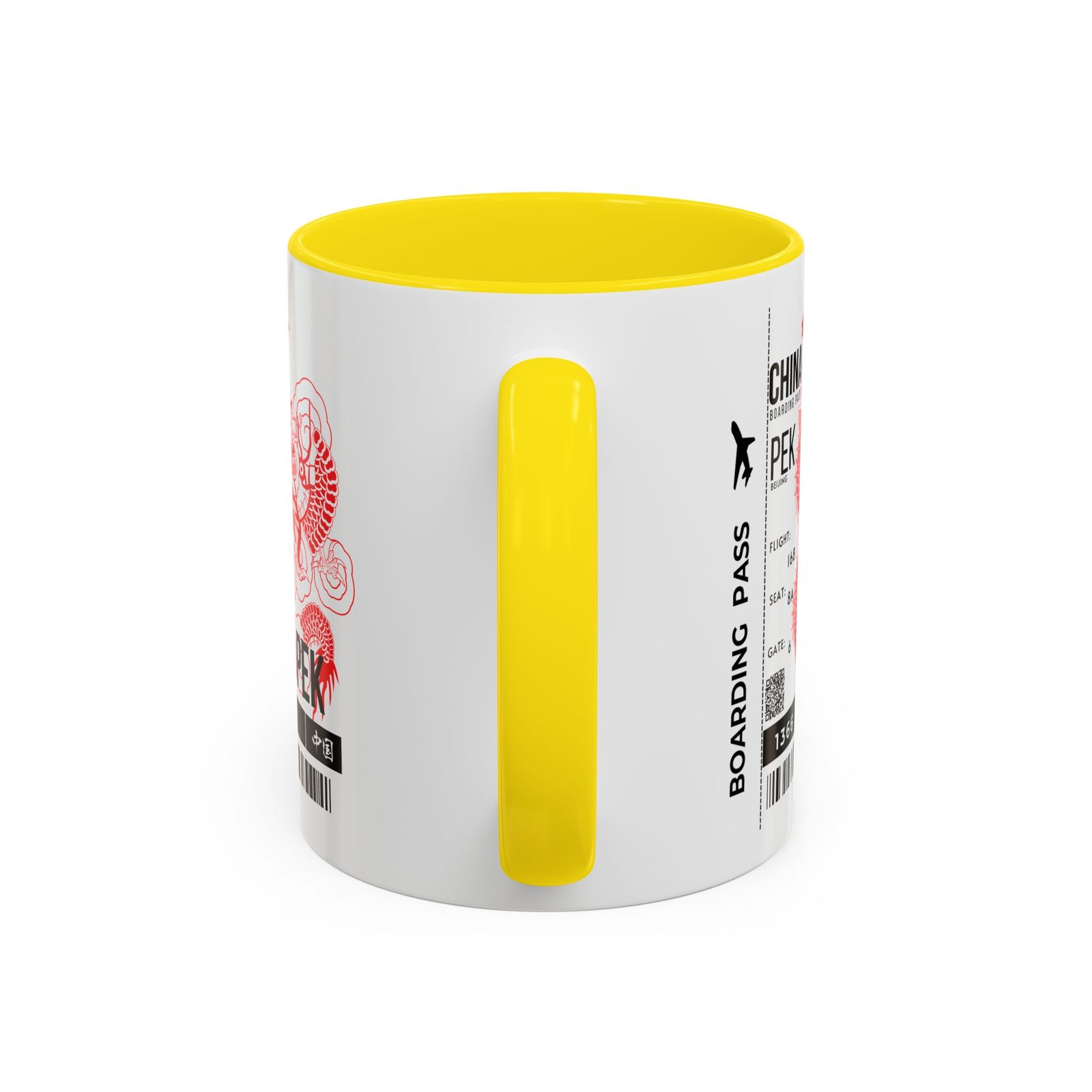 PEK China Boarding Pass Coffee Mug — Red Dragon Accent Travel Mug (11/15oz) - Image 28