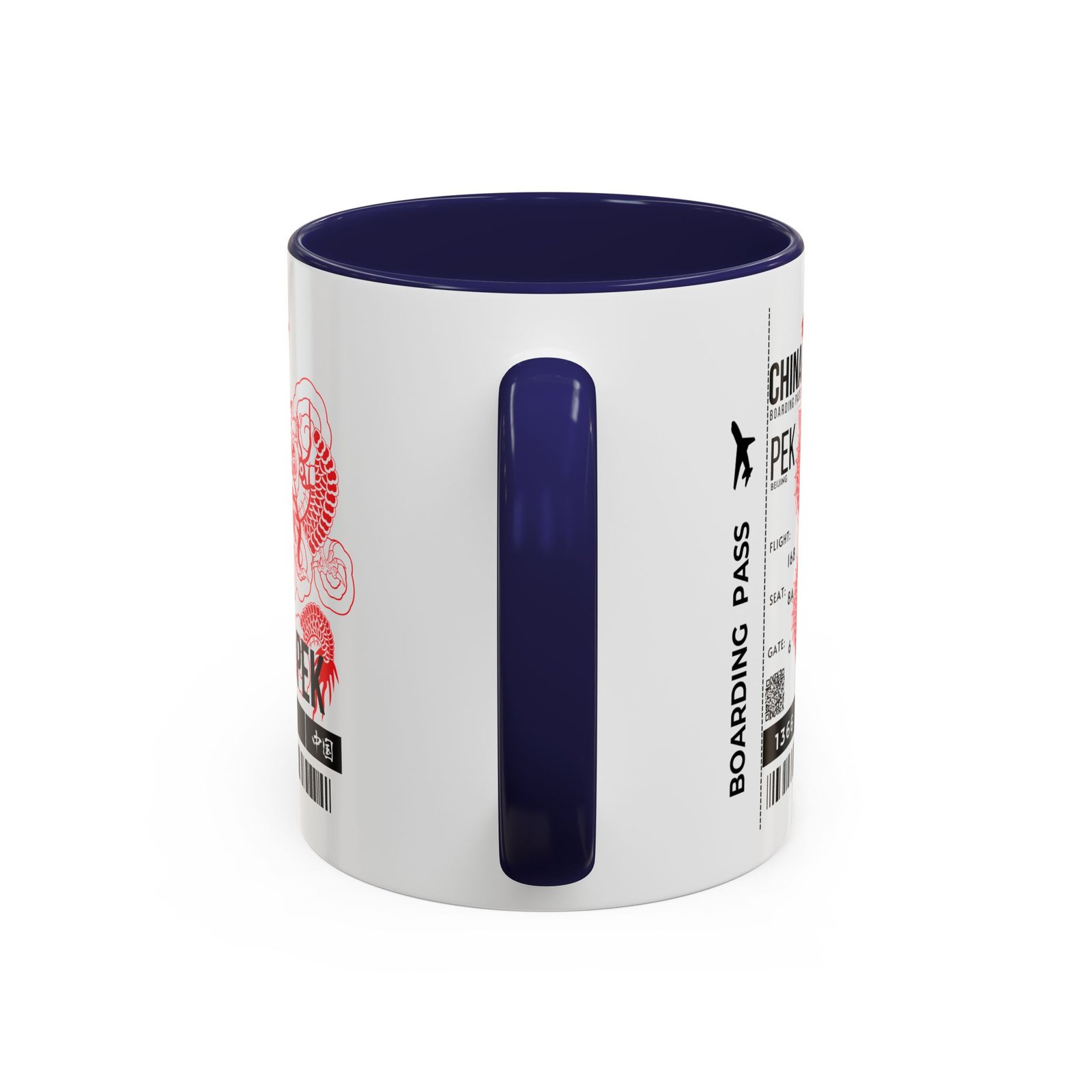 PEK China Boarding Pass Coffee Mug — Red Dragon Accent Travel Mug (11/15oz) - Image 12
