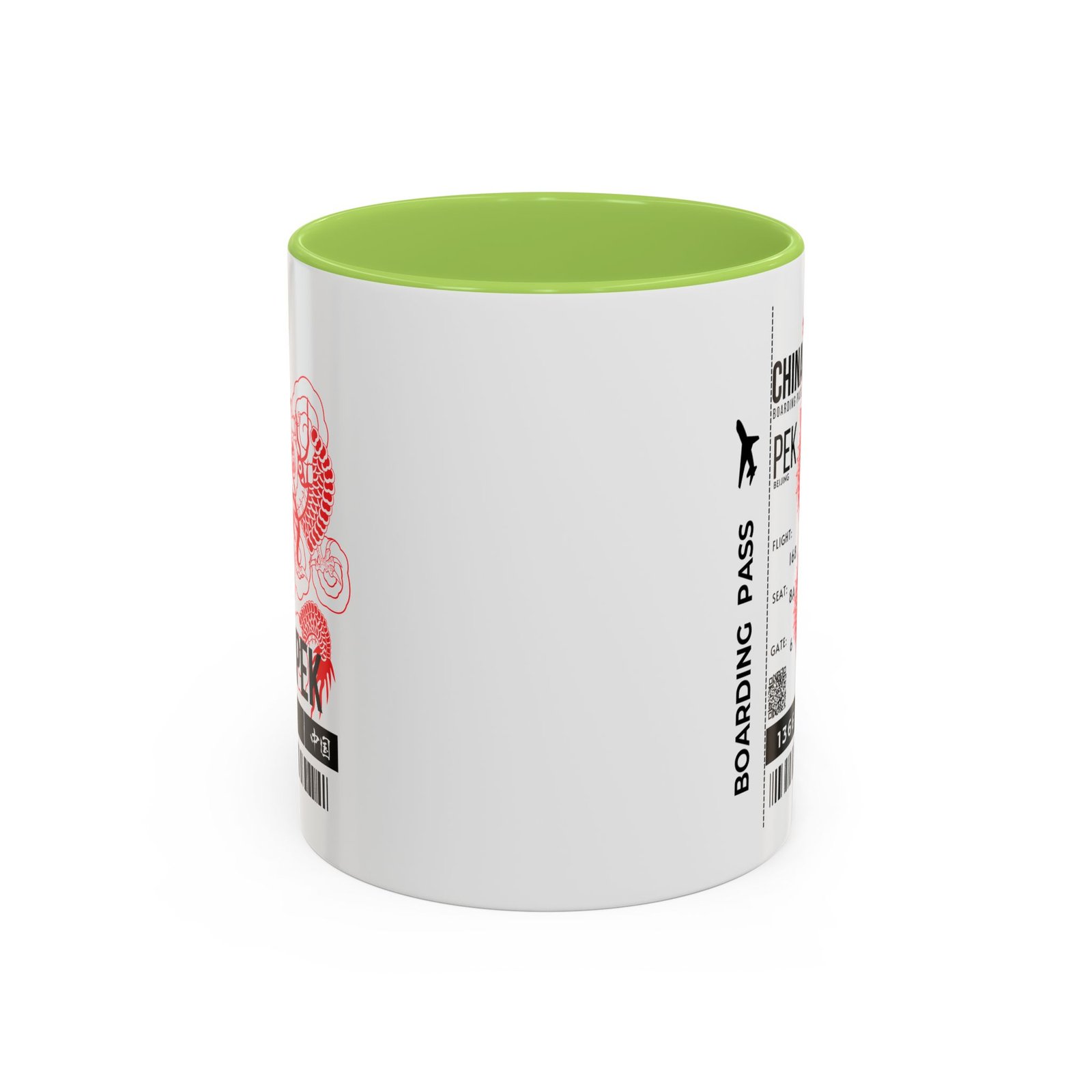 PEK China Boarding Pass Coffee Mug — Red Dragon Accent Travel Mug (11/15oz) - Image 29