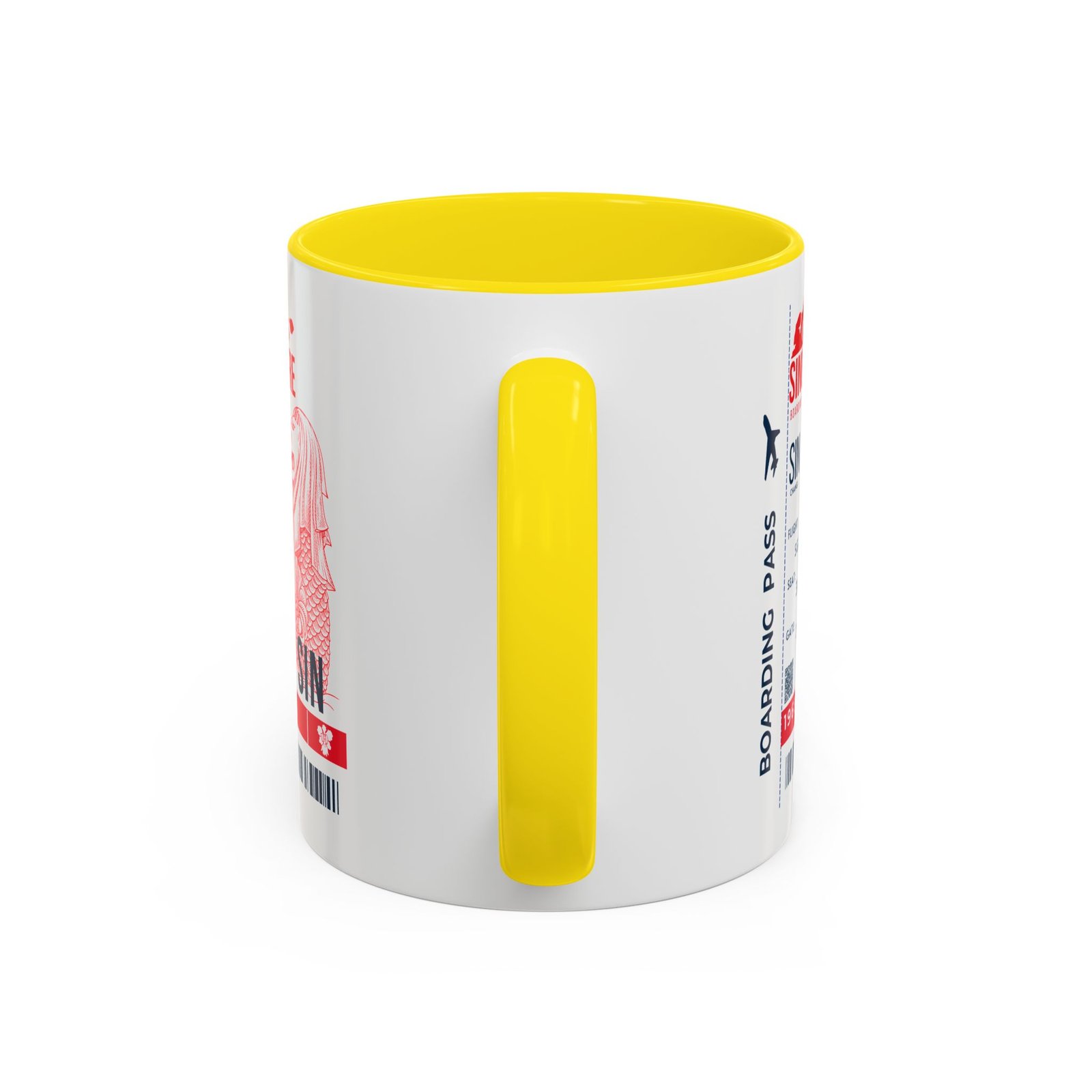 Singapore Boarding Pass Accent Coffee Mug — Travel Souvenir 11/15oz - Image 25
