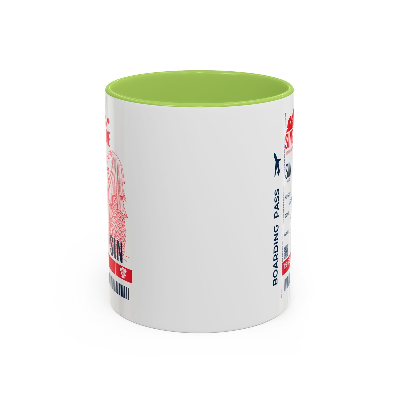 Singapore Boarding Pass Accent Coffee Mug — Travel Souvenir 11/15oz - Image 26