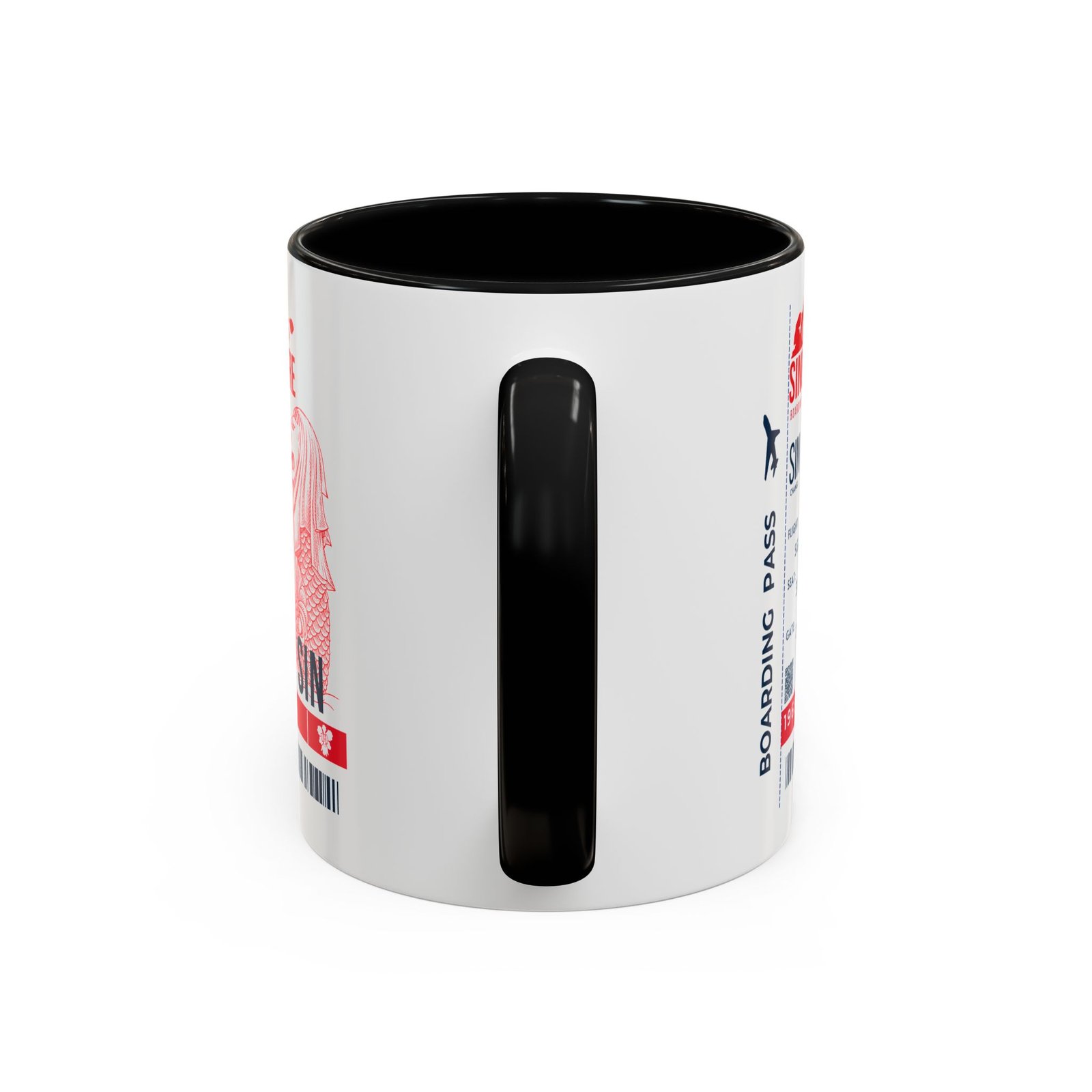 Singapore Boarding Pass Accent Coffee Mug — Travel Souvenir 11/15oz - Image 8