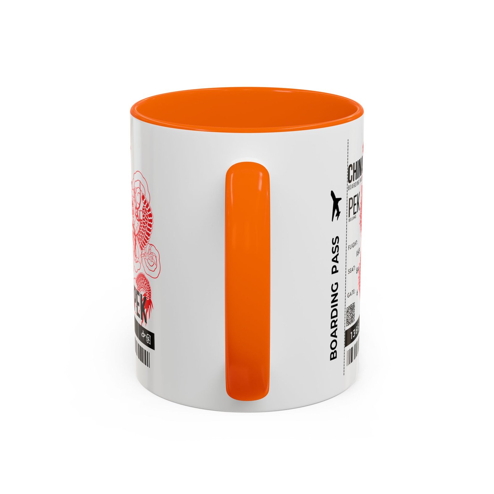 PEK China Boarding Pass Coffee Mug — Red Dragon Accent Travel Mug (11/15oz) - Image 24