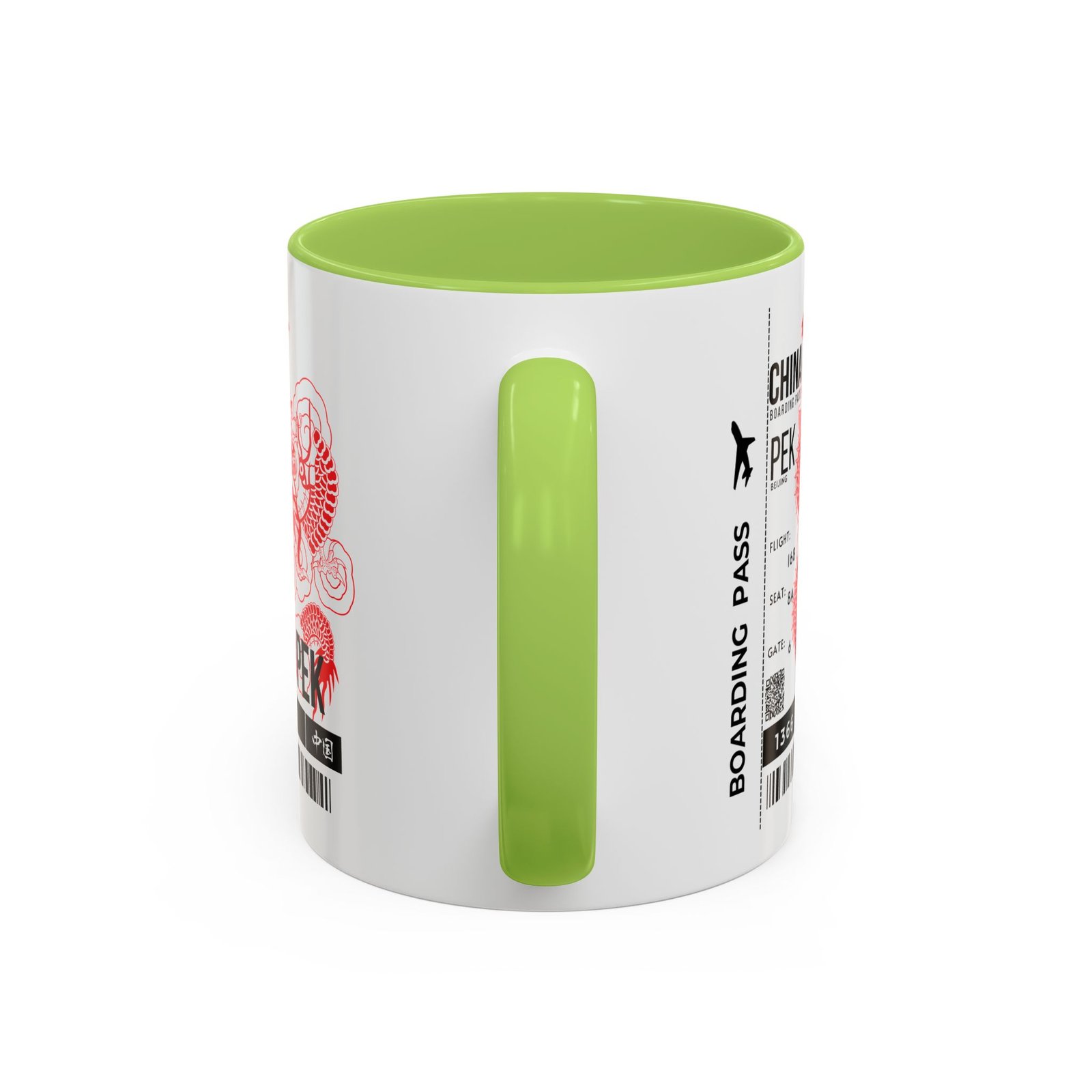 PEK China Boarding Pass Coffee Mug — Red Dragon Accent Travel Mug (11/15oz) - Image 32