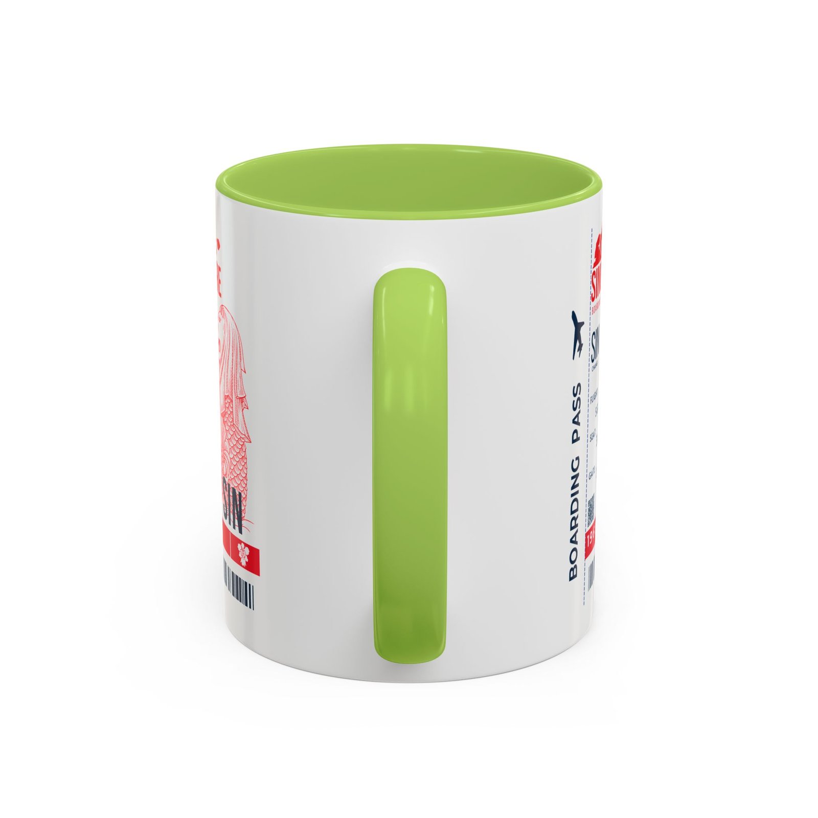 Singapore Boarding Pass Accent Coffee Mug — Travel Souvenir 11/15oz - Image 28