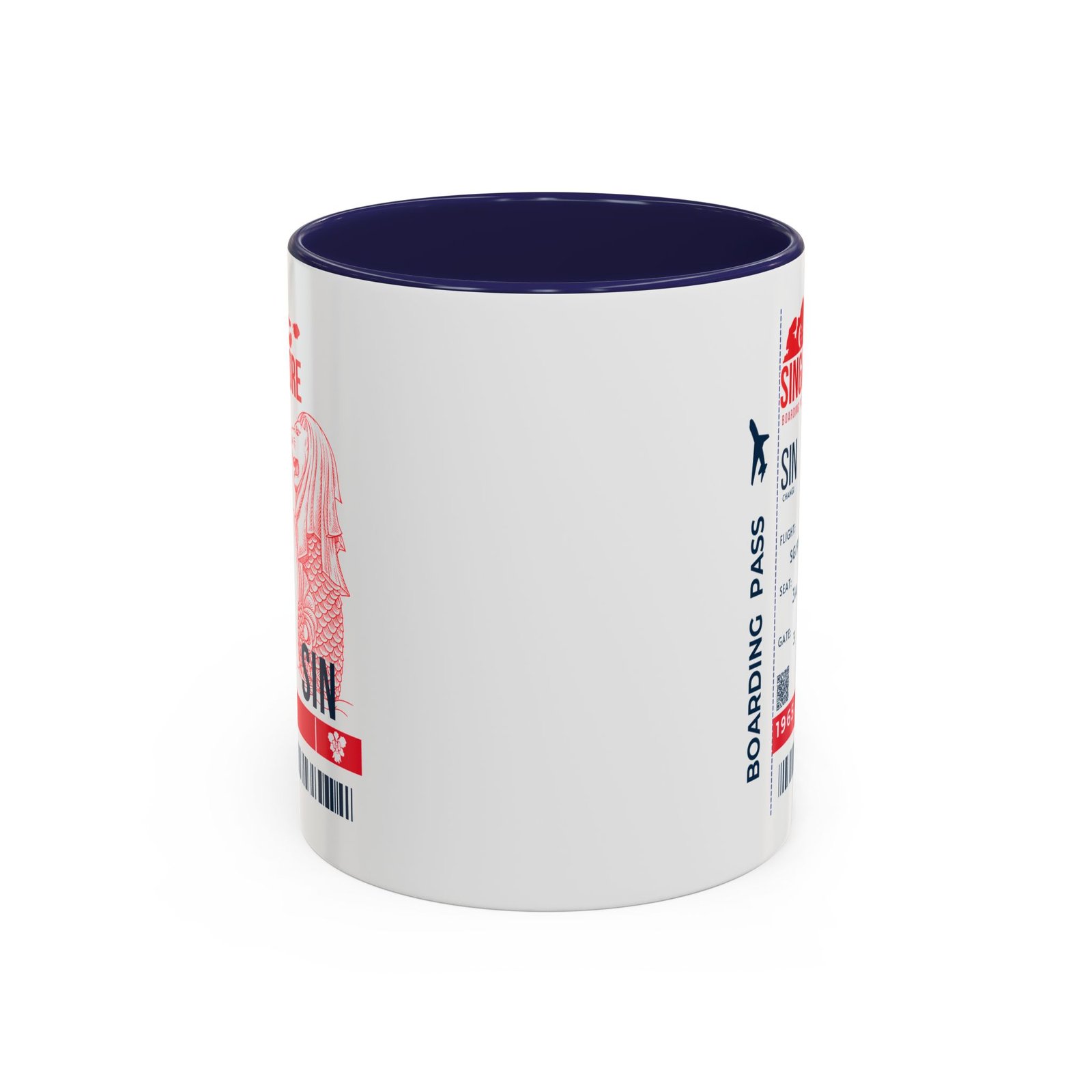 Singapore Boarding Pass Accent Coffee Mug — Travel Souvenir 11/15oz - Image 9