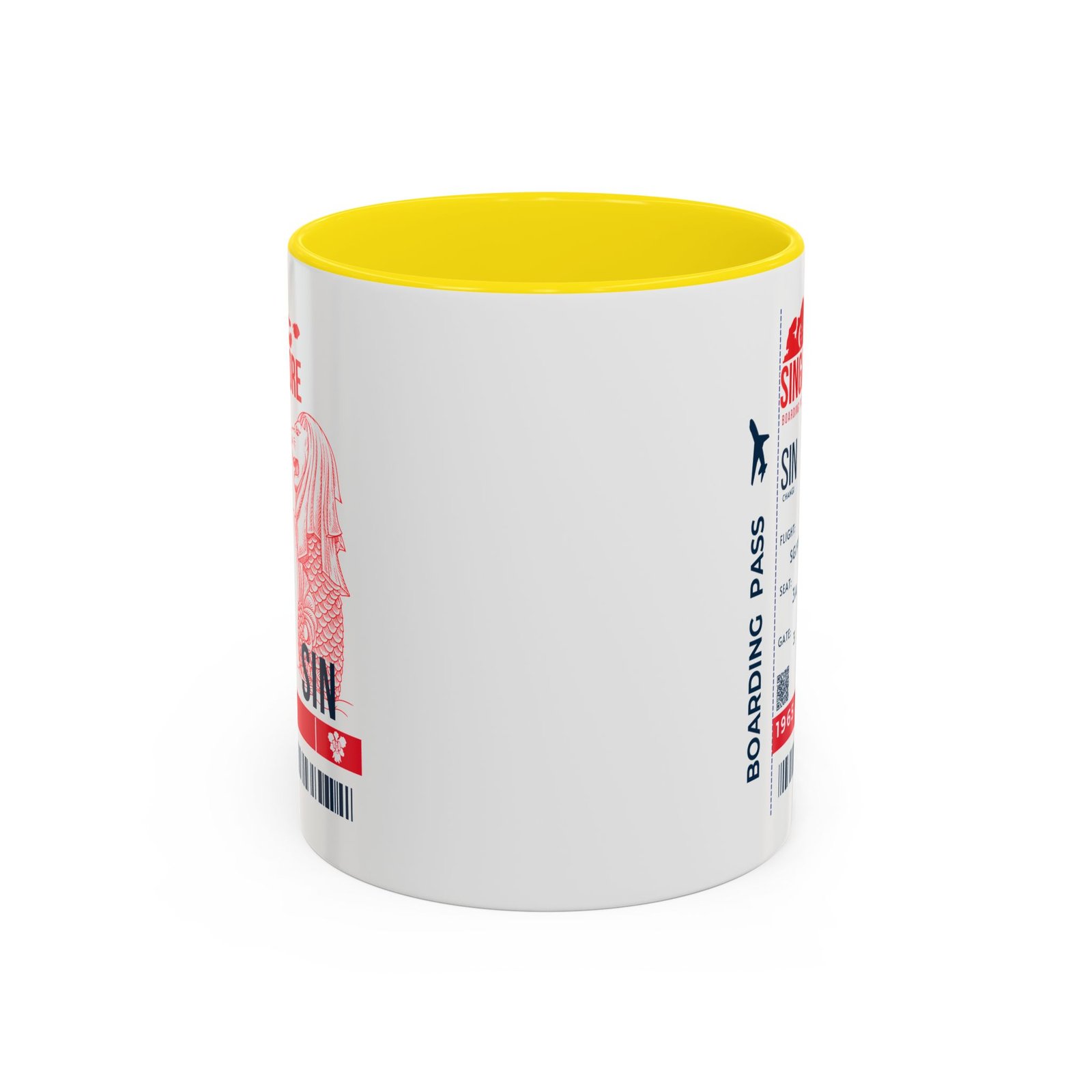 Singapore Boarding Pass Accent Coffee Mug — Travel Souvenir 11/15oz - Image 23