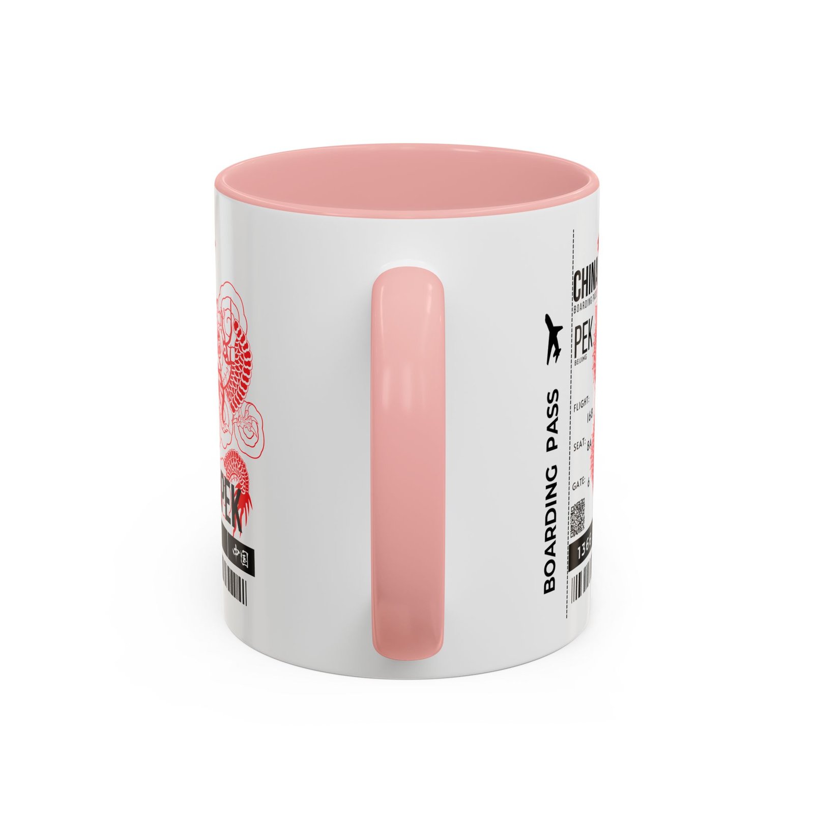 PEK China Boarding Pass Coffee Mug — Red Dragon Accent Travel Mug (11/15oz) - Image 16