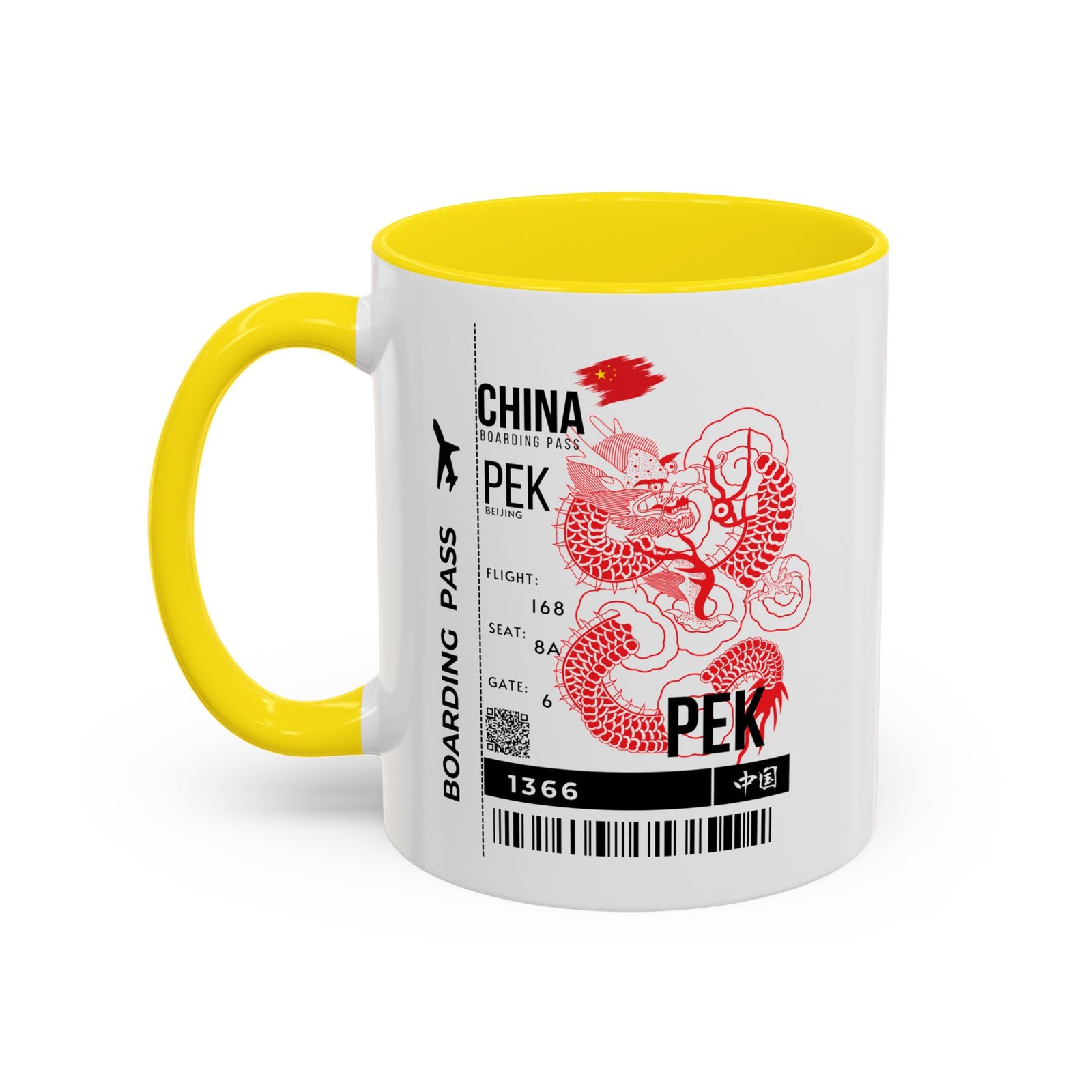 PEK China Boarding Pass Coffee Mug — Red Dragon Accent Travel Mug (11/15oz) - Image 27