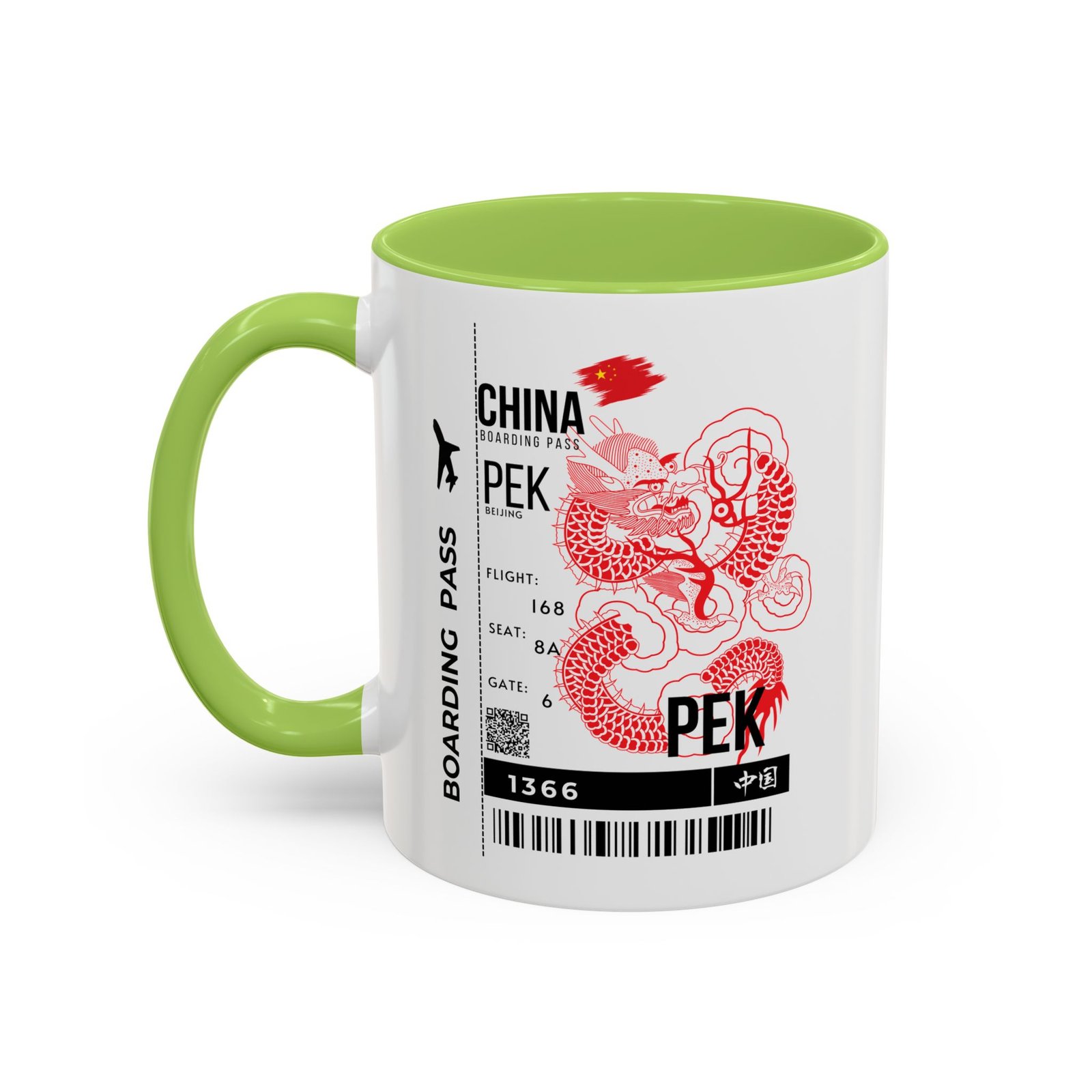 PEK China Boarding Pass Coffee Mug — Red Dragon Accent Travel Mug (11/15oz) - Image 31